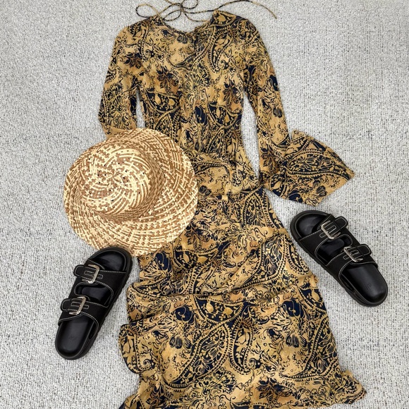 Zara Paisley Strappy Back Maxi Dress NWT Size S – 100% Viscose - Picture 2 of 10